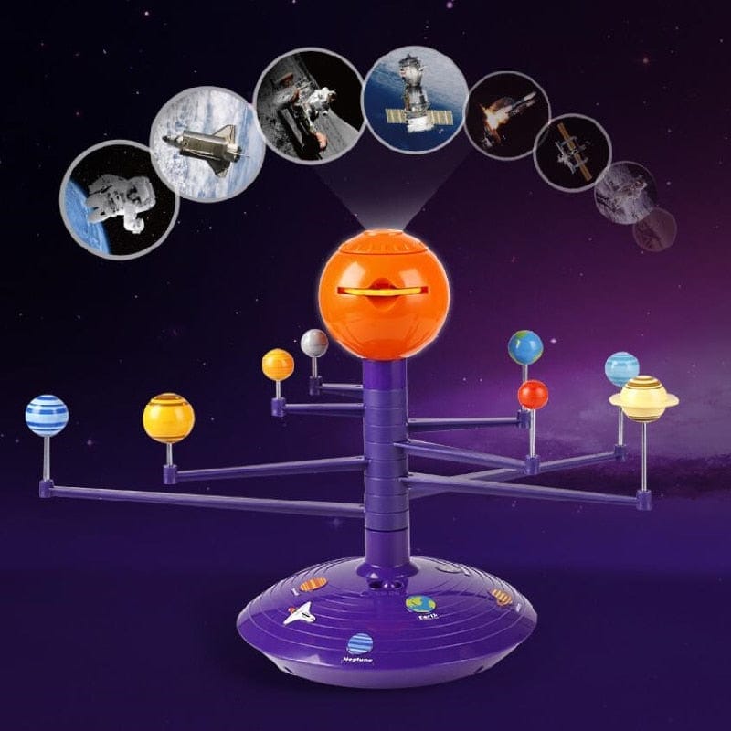 Sistema Solar Oito Planetas Com Luz e Projeção - Para seu filho construir