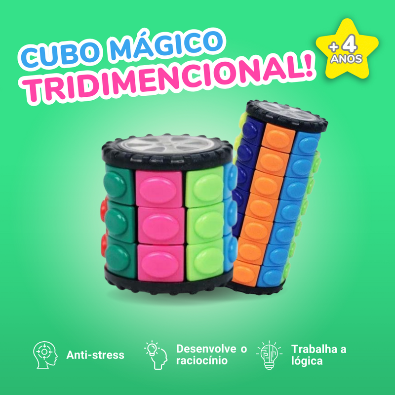 Cubo Mágico Tridimencional aliviador de estresse