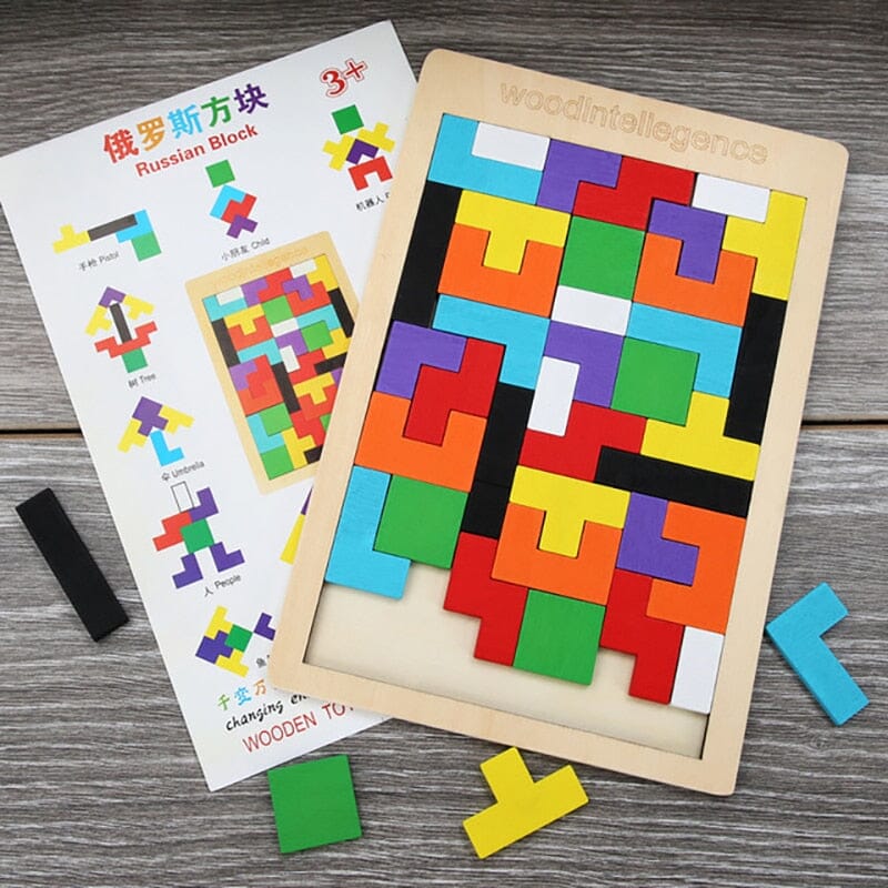 Tetris de Encaixar de Madeira – Jogo Educativo para Crianças